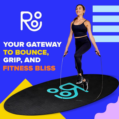 X-Large Roo Jump Rope Mat - 71"x36" The Ultimate Non-Slip Thick 6mm Jump Rope Mat Outdoor and Indoor Workouts - Prevents Injuries, Extends Jumprope Mat Life, Easy to Store and Clean - Comes with Carrying Case - Multi-Functional for Various Exercises