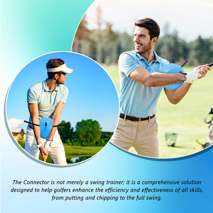 ZEMBSOYA Golfs Swing Training aid, Swing Training Aid Aluminum PU Foam Portable Posture Correction Putting Aid Trainer for Beginners Practice Helps Train Proper Swing Mechanics, Arm Structure Blue