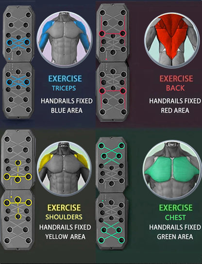 12-In-1 Push Up Board,Portable Pushup Bars for Men, Muscle Max Press Up Boards,Foldable Gym Home Exercise Board,Multi-function Push-Up Stand,Home Workout Equipment with Resistance Bands
