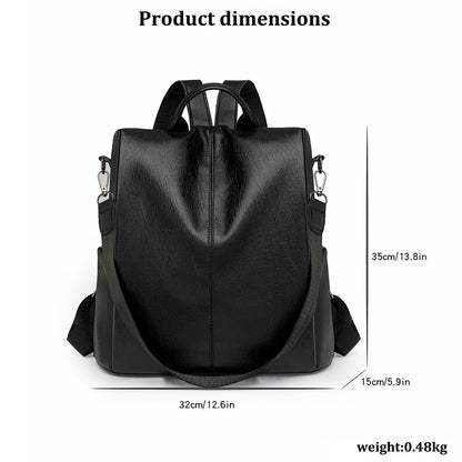 LY&SQ Women Anti-theft Backpack Purse, PU Leather Travel Rucksack Fashion Multipurpose Handbag Ladies Daily Work Shoulder Bags(Black)
