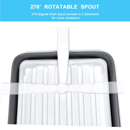 Collapsible Dish Drainer with Drain Plug and Swivel Spout, Space-Saving, Portable Dish Rack for Kitchens, RVs, Campers and Travel Trailers