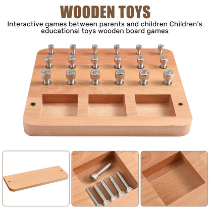 Wooden Peg board for Occupational Therapy with 3 Sizes of Pegs and Holes, Wood Pegboard for Finger Dexterity, Hands Therapy Peg Board to Improve Finger Motor Skills and Hand-Eye Coordination, 18 Holes