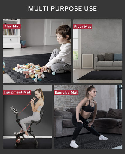 HAPBEAR Extra Large Exercise Mat - 7'x5'x8mm (1/3 Inch), Non-Slip, Ultra Durable, Thick Workout Mat for Home Gym Flooring Cardio, Yoga, Fitness, High-Density, Shoes-Friendly