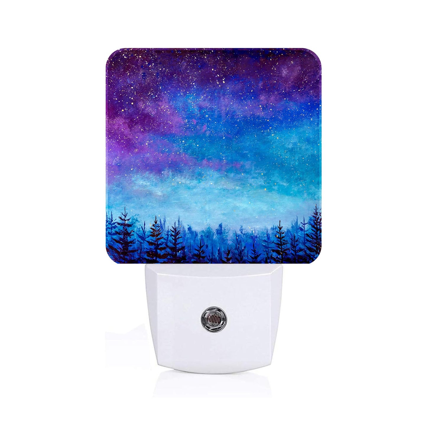 FSHVQKD Starry Sky Forest Night Light,Plug Into Wall Decor for Stairway,Hallway,Kitchen,Dusk to Dawn Sensor Nightlights for Boys/Girls/Women/Men Room Gifts