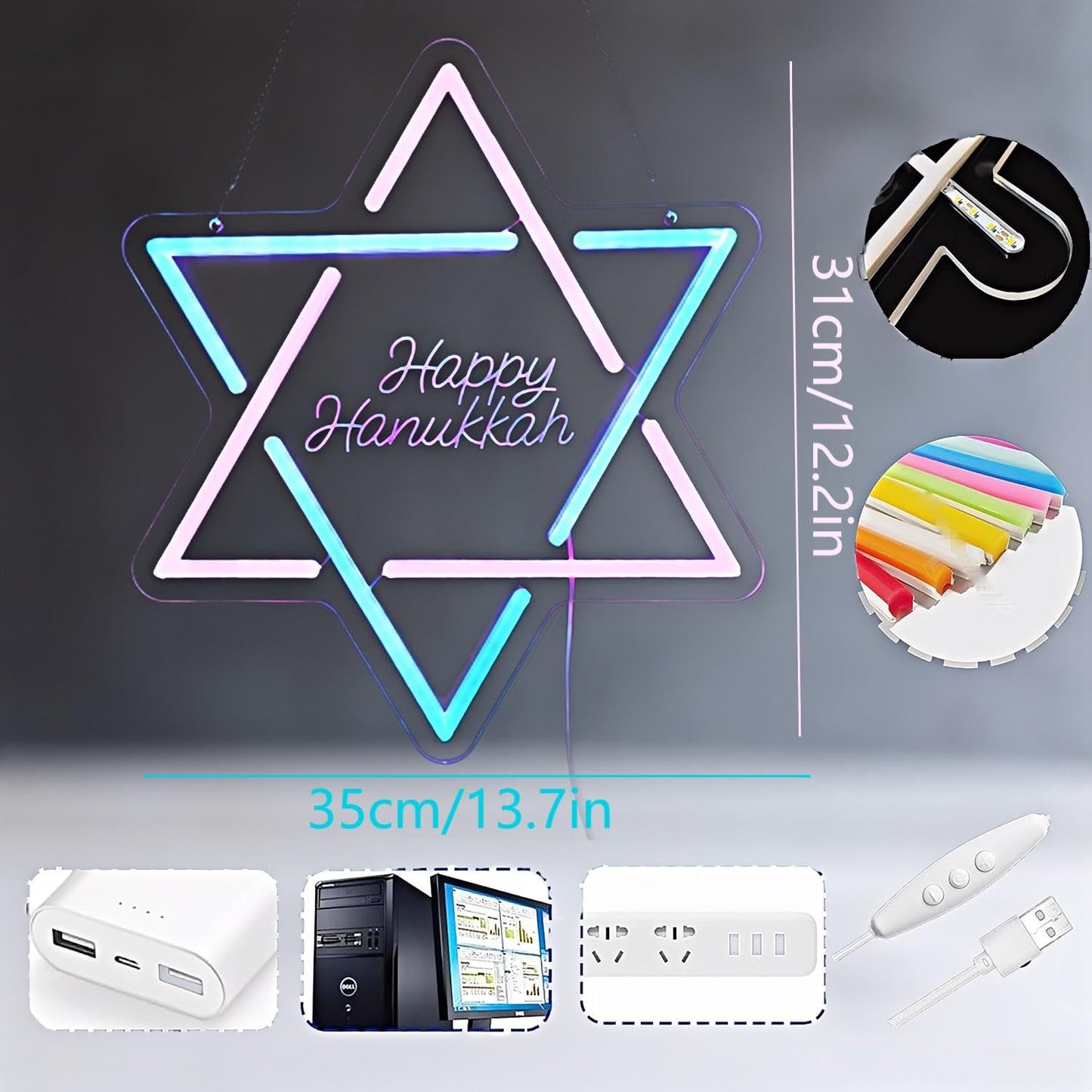 Hanukkah Neon Sign,