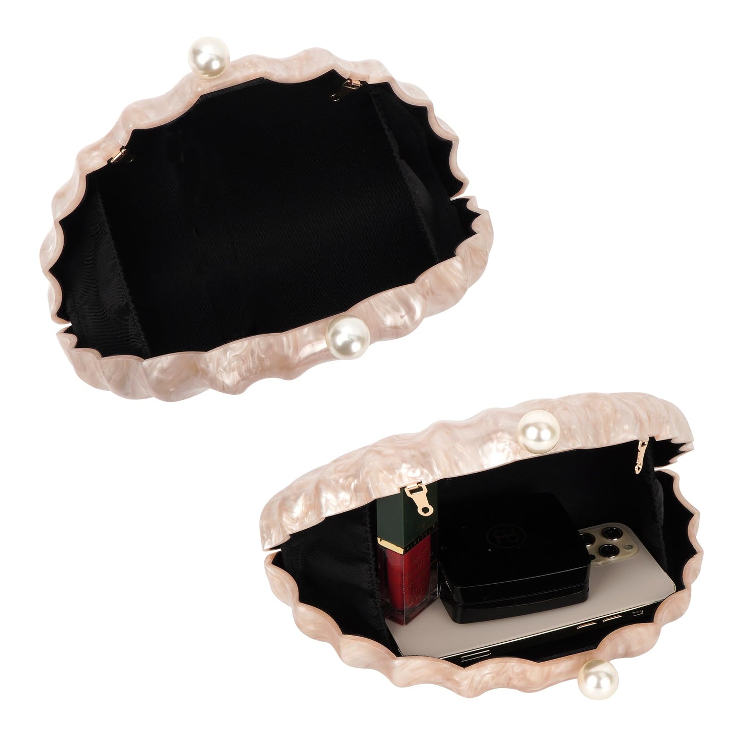 Women Seashell Evening Bag Purse Mermaid Chain Strap Clutch Handbag Shoulder Bag