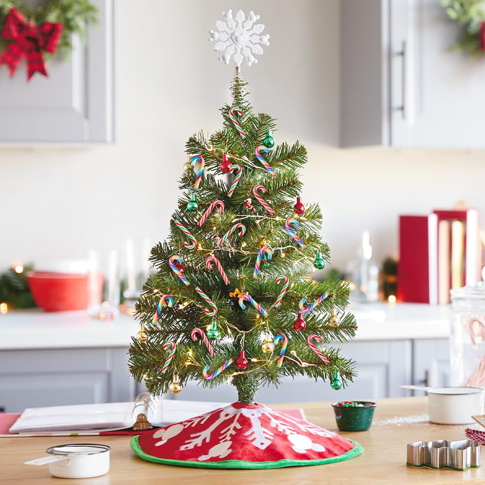 Celltestria 80Pcs Christmas Mini Candy Canes Faux Clay Candy Canes for Crafts Rainbow Candy Cane Miniatures Xmas Candy Stick Ornaments for Vase Filler Tree Hanging Christmas Party Decorations