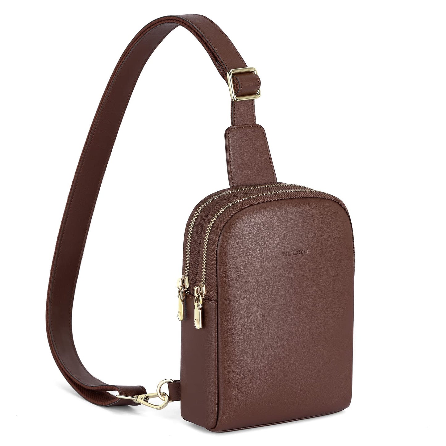 nuoku RFID Blocking Sling Bag for Women, Vegan Leather Anti Theft Crossbody Purse, Lightweight Small Chest Bag for Everyday Travel