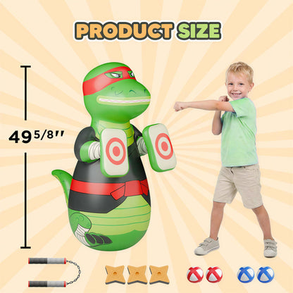 iPlay, iLearn Inflatable Punching Bag for Kids, Toddler 49" Blow up Boxing Bop Bag Toys, Training Bopper W/Ball Toss Game, Indoor Outdoor Fun Sports Activity, Birthday Gift 3 4 5 6 7 8-12 Yr Child Boy