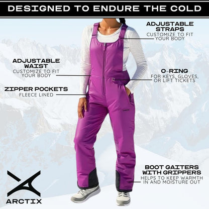 Arctix Women's Essential Insulated Bib Overalls, Amethyst, 4X Tall