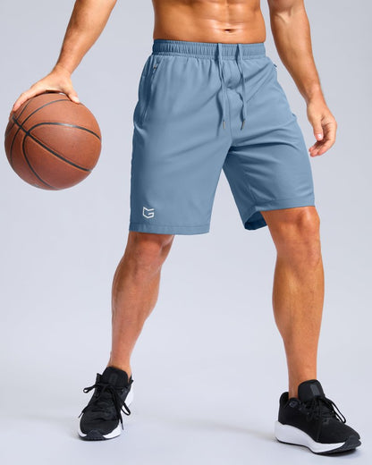 G Gradual Men's Athletic Running Shorts with Zipper Pockets Quick Dry 7"/ 5"/ 9" Workout Gym Shorts for Basketball Hiking(Federalblue,9XXXL)