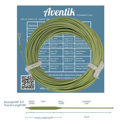 Fly Fishing Floating Line with Welded Loop Weight Forward Fly Lines 100FT (WF6F, Moss Green)