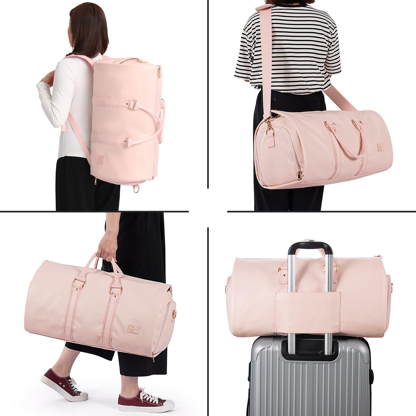 seyfocnia Convertible Travel Garment Bag,Carry on Garment Duffel Bag for Women - 3 in 1 Garment Backpack Hanging Suitcase Suit Business Travel Bag
