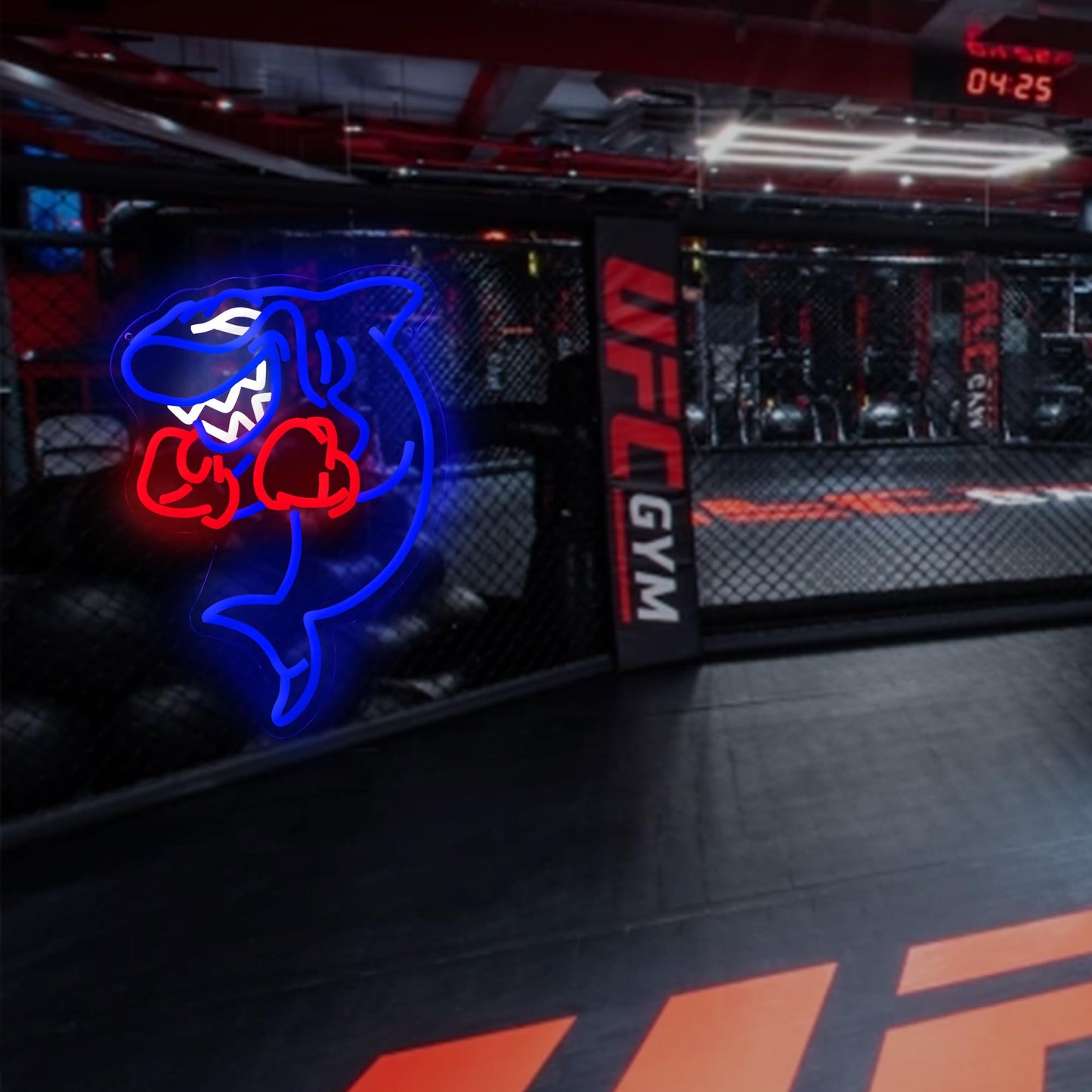 Shark Boxing Neon Sign, Boxer Shark Neon Light for Home gym Decor Fitness Wall Art Decor gifts for men