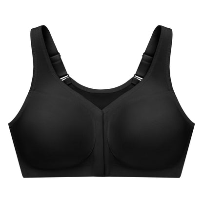 Glamorise Full Figure Plus Size MagicLift Front-Closure Posture Back Bra Wirefree #1265 Black 36C