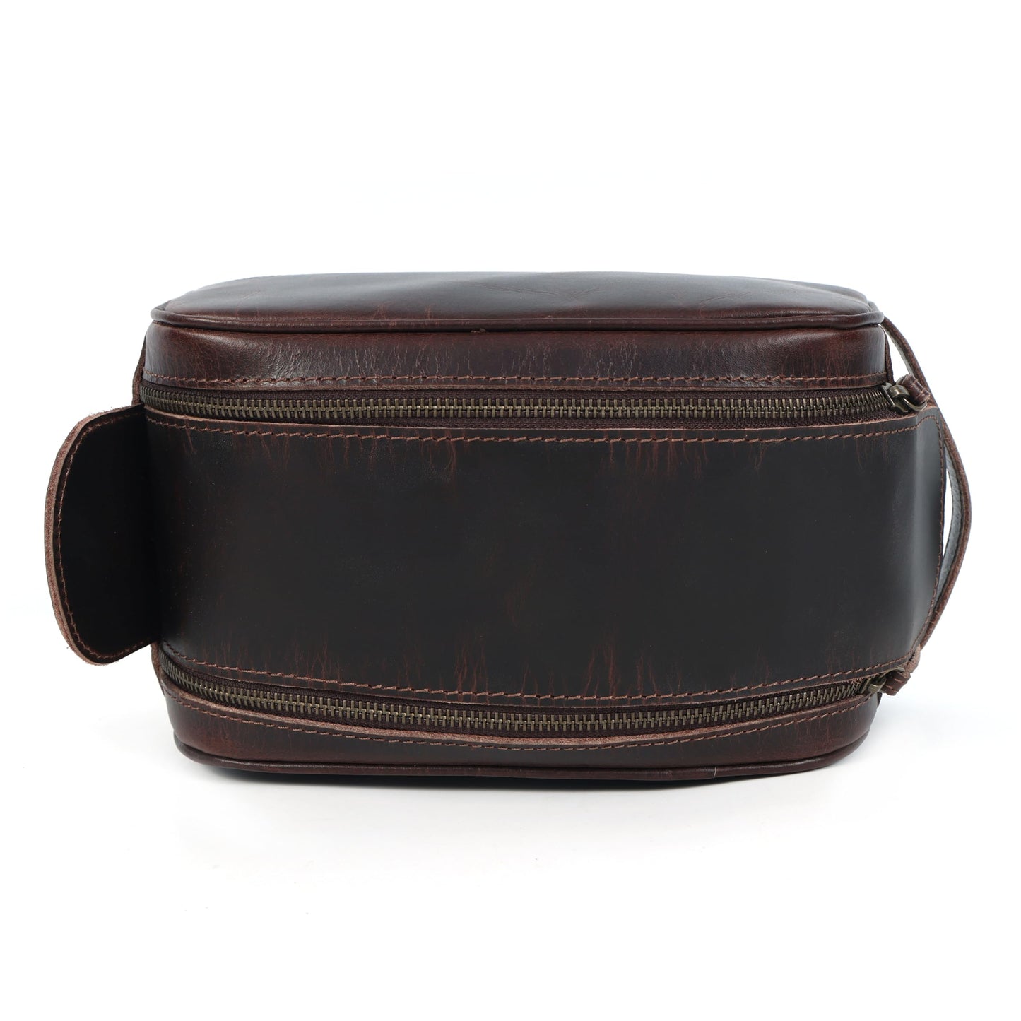 leather castle Toiletry Bag | Leather Dopp Kit for Men & Women – Travel Organizer with Multiple Compartments, Water-Resistant, Durable & Stylish | Grooming Essentials, Shaving & Makeup Pouch (Brown)
