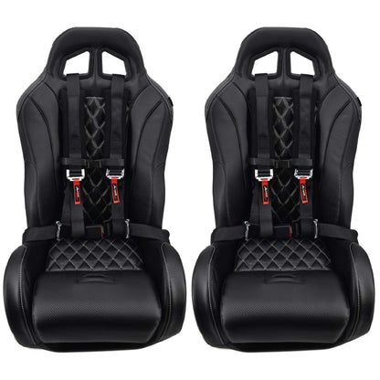 AAAA Aces Racing (Pair) 4 Point Black Harness 2 Inch Padding With can holder