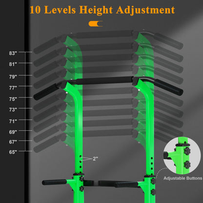 DlandHome Power Tower Dip Station Pull Up Bar for Home Gym Pull Up Bar Station Workout Equipment, Strength Training Fitness,Green