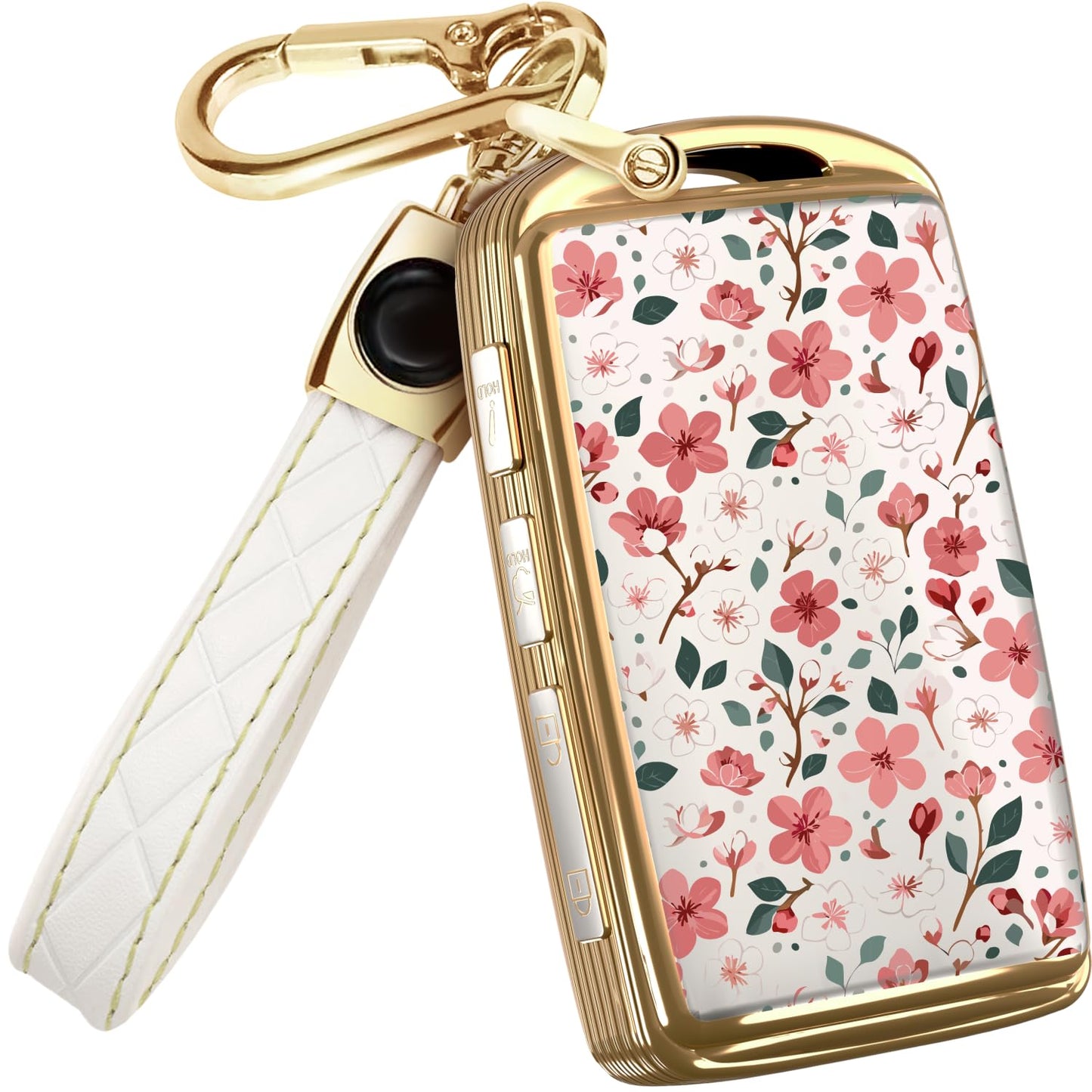 Lucrum Compatible with Mazda CX5 Key Fob Cover & Leather Keychain - TPU Keyfob Case for 3, 6, CX-5, CX-9, CX-30, CX-50, CX-70 (2019-2025) - Spring Vibe