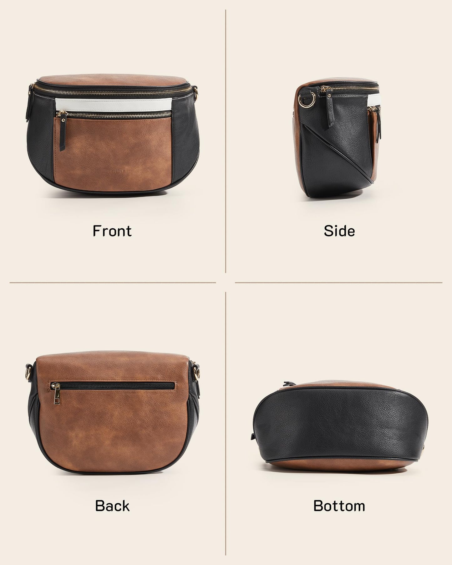 Missnine Crossbody Bags for Women, Vegan Leather Purses for Women Bum Bag Small Shoulder Handbags