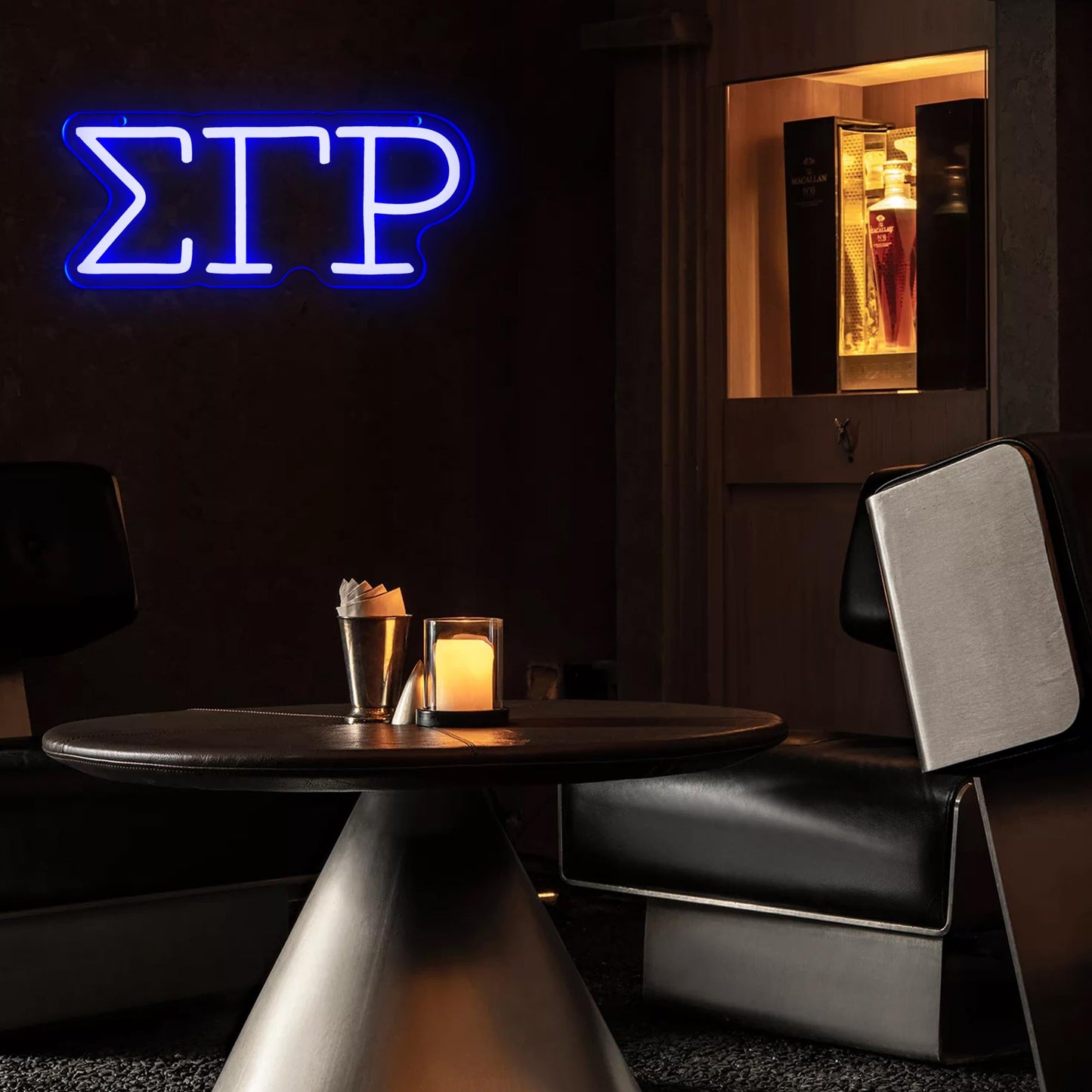 Sigma Gamma Rho Neon Light Sign, Dimmable LED Sorority Greek Lettering 11.8 x 5.1 in, Elegant Sorority Neon Signs Wall Decor for Girls Kids Room Bedroom Bar Birthday Gifts (Blue)