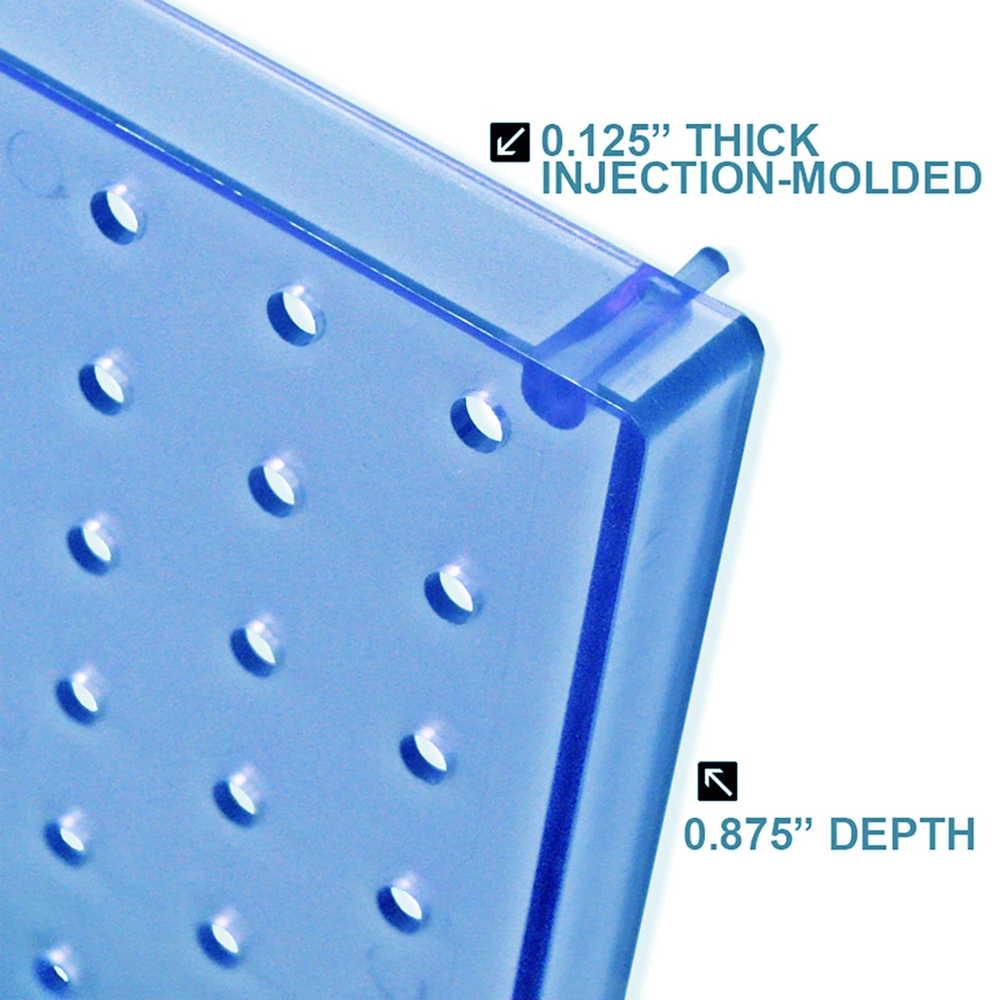 Azar Displays 900945-BLU The DIY Multi-purpose 70-piece Pegboard Wall Organizer Kit with Two Panels and Accessory Assortment, Panel Sizes: 13.5” W x 22” H each, Blue