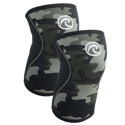 Rehband 5mm Knee Sleeves for Functional Training, Cross-Training & Powerlifting, Weightlifting Knee Support made of Neoprene, Unisex, Colour:Camo - 1 Pair, Size:X-Large