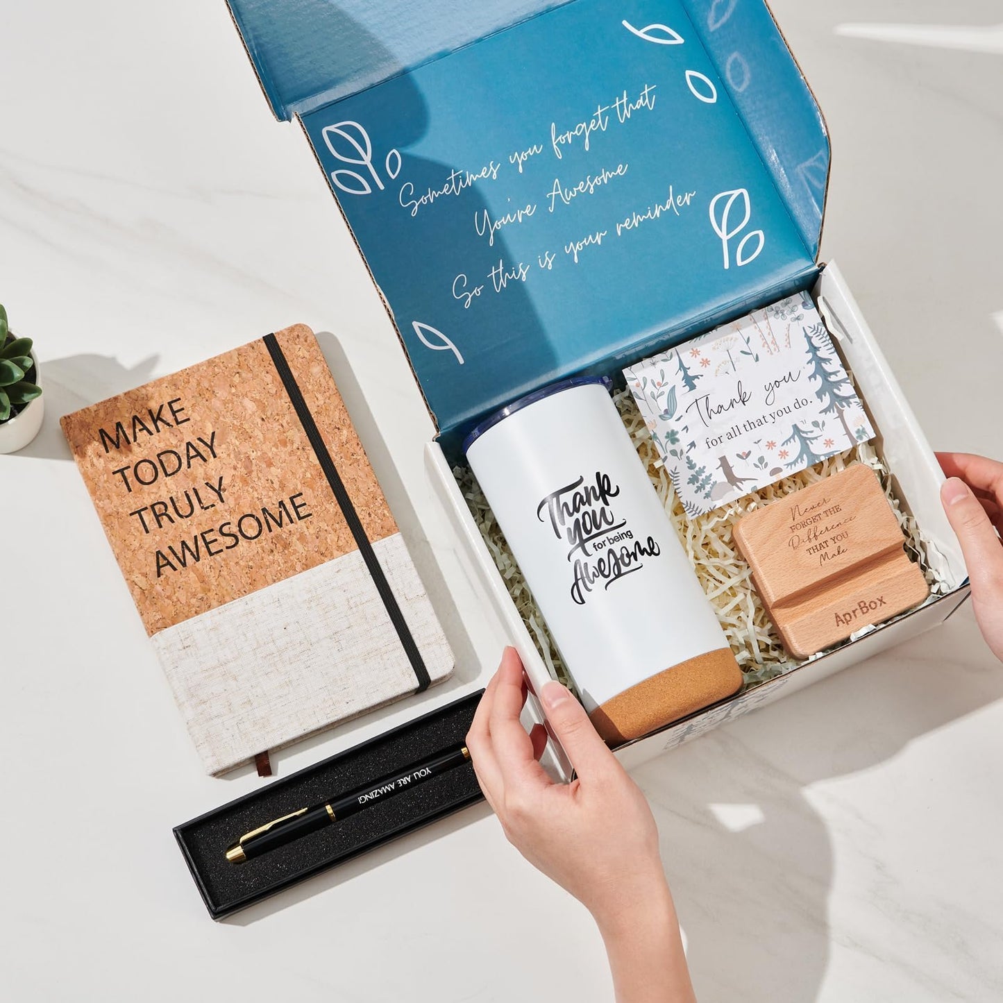 APRBOX Teacher Appreciation Gifts in Bulk Thank You Gift for Women with Thank You Cards for Men Employee Principal Appreciation Gifts Baskets for Coworkers Social Secretary Gifts Going Away