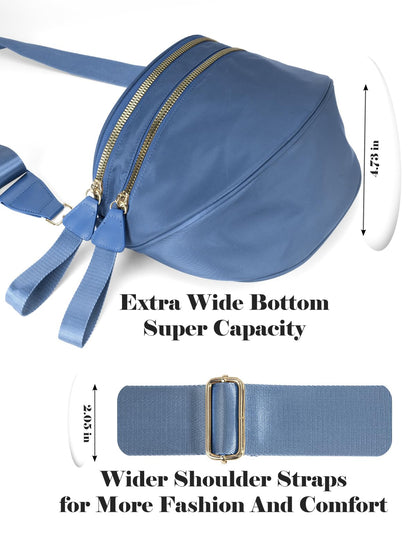 Pure Colour Crossbody Bag Bum Bag for Women,Spacious Purse Fanny Packs Belt Bag,Oversized Bum Bag (Colour Bum Bag-Beige)
