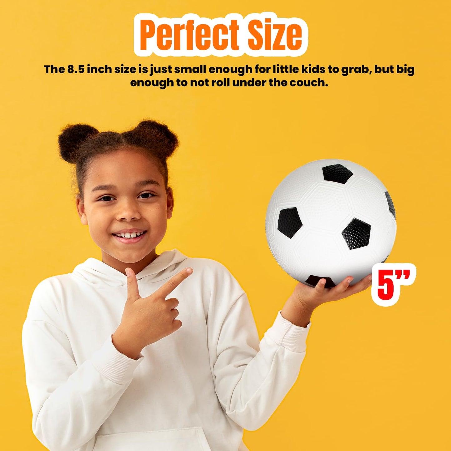 New Bounce Soft Sports Balls for Toddlers - Set of 3 5" Balls; Basketball, Football, and Soccer - Outdoor Playground Mini PVC Balls