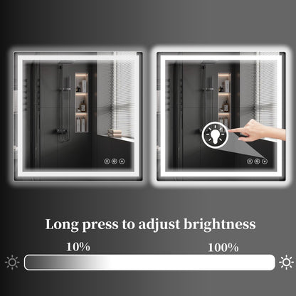 Koonmi Home Gym Mirror, 47"x47" Heavy Duty Large Seamless Tempered Glass Wall Mirrors with LED Lights for Gym, Workout, Yoga, Fitness, Dance Studio, Home, Exercise Room, Bathroom