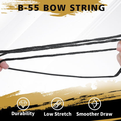 LWANO B55 Bow String,Replacement for Archery Recurve Traditional & Longbow Bowstring,12/14/16 Strands 48-70in,2 Brass Nocks Included (16 Strands (Recommended up to 65 lb), AMO 62"(Actual Length 58"))