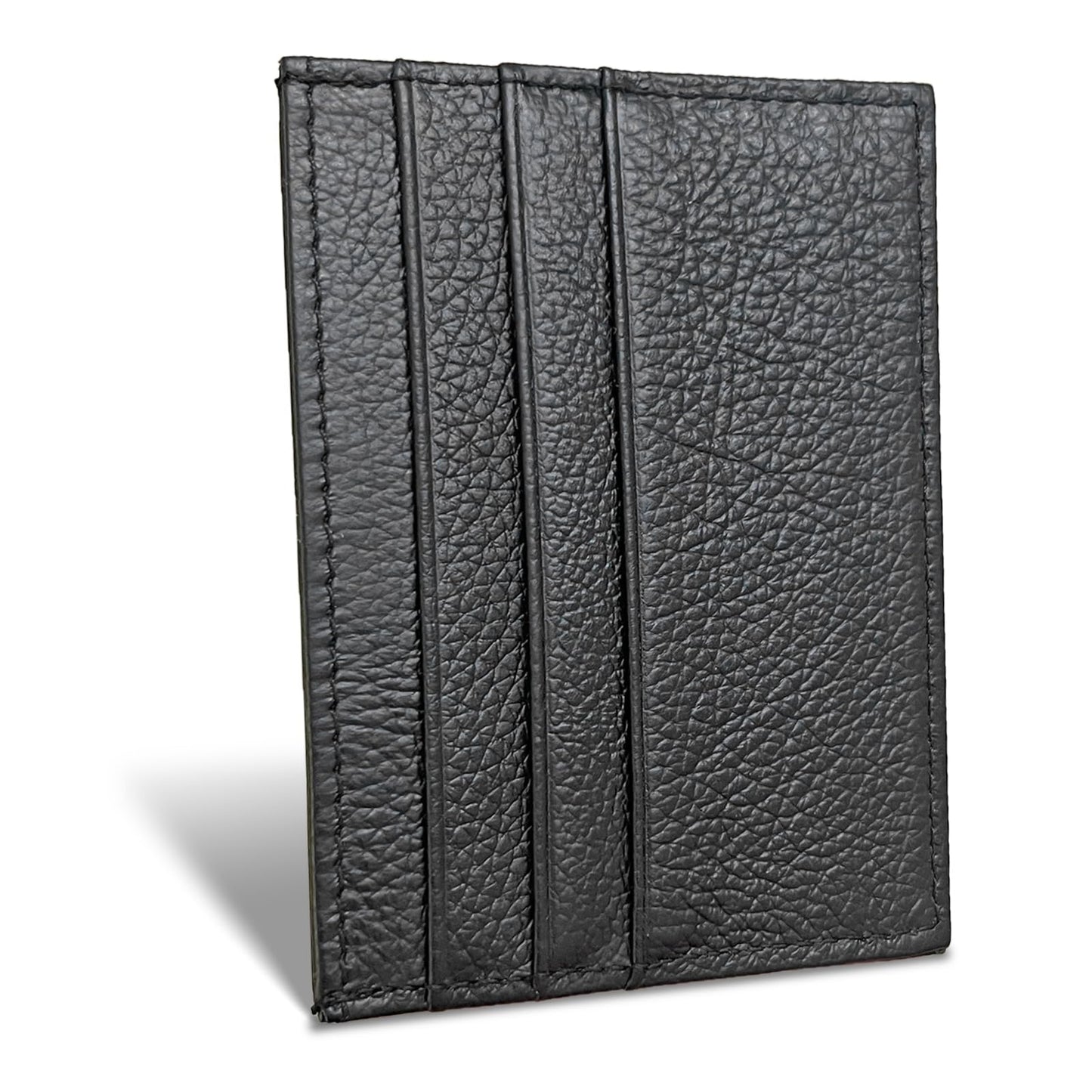 WOXVM Credit Card Holder Wallet RFID Blocking Slim Credit Card Cases Holder Premium Leather Minimalist Front Pocket Small Wallet with 6 Card Slots and 1 Pockets for Men Women (Black)