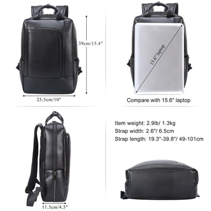 TIDING Genuine Leather 15.6 Inch Laptop Business Backpack for Men & Women, Professional Work Casual Daypack Waterproof Travel Outdoor Bag