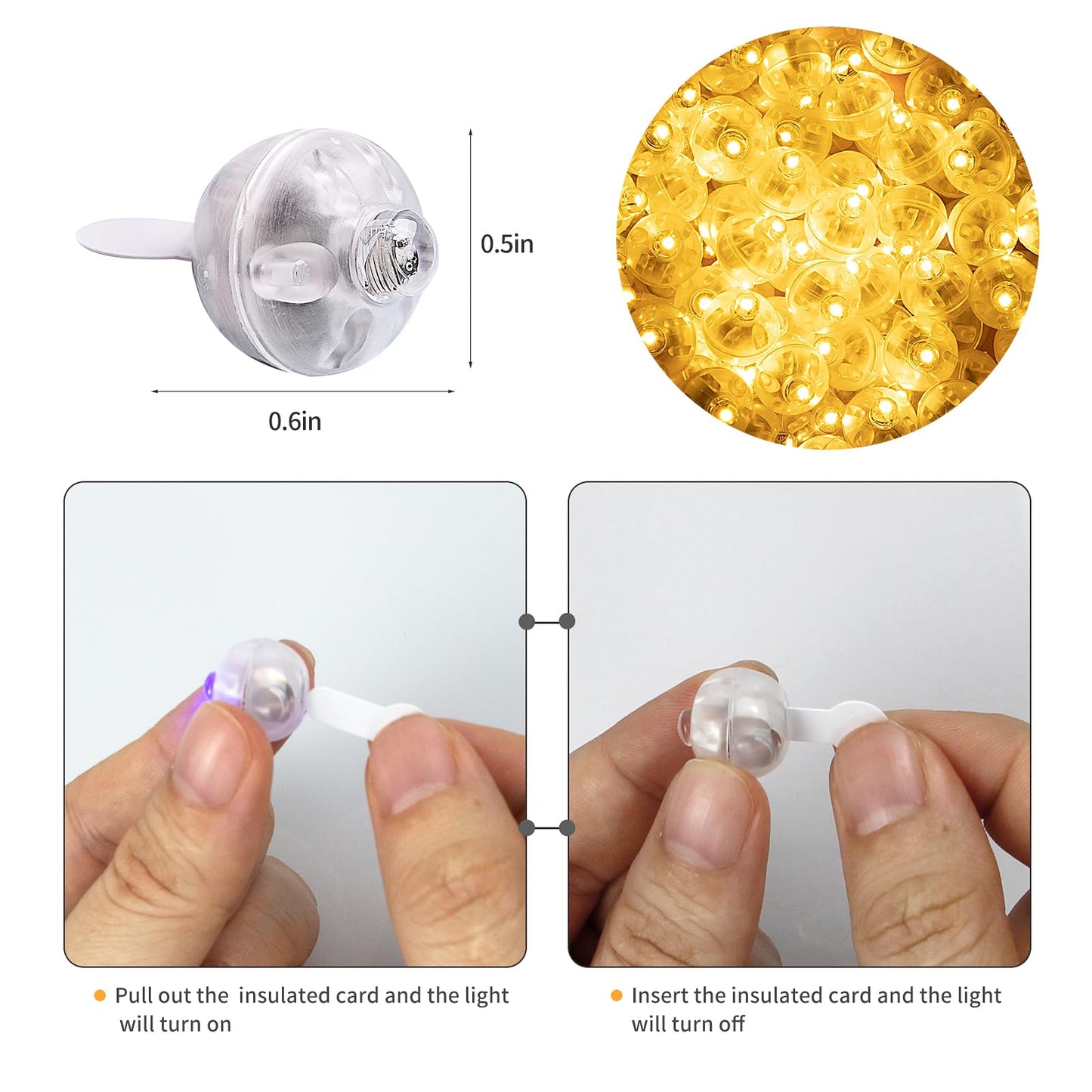 Aogist 100Pcs Warm White Balloon Lights with Hook,Long Standby Time,Waterproof Mini Light for Birthday Party Wedding Christmas Halloween Easter Decorative (Flash)