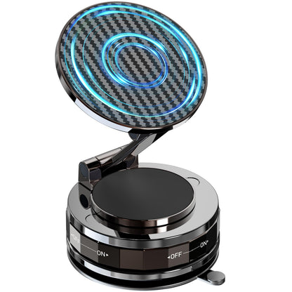 Phone Holders for Your Car, Compatible with MagSafe, Ultra Vacuum Suction Cup Mount, 360° Rotation, Car Phone Holder Compatible with All Models, Carbon Fiber Coffee
