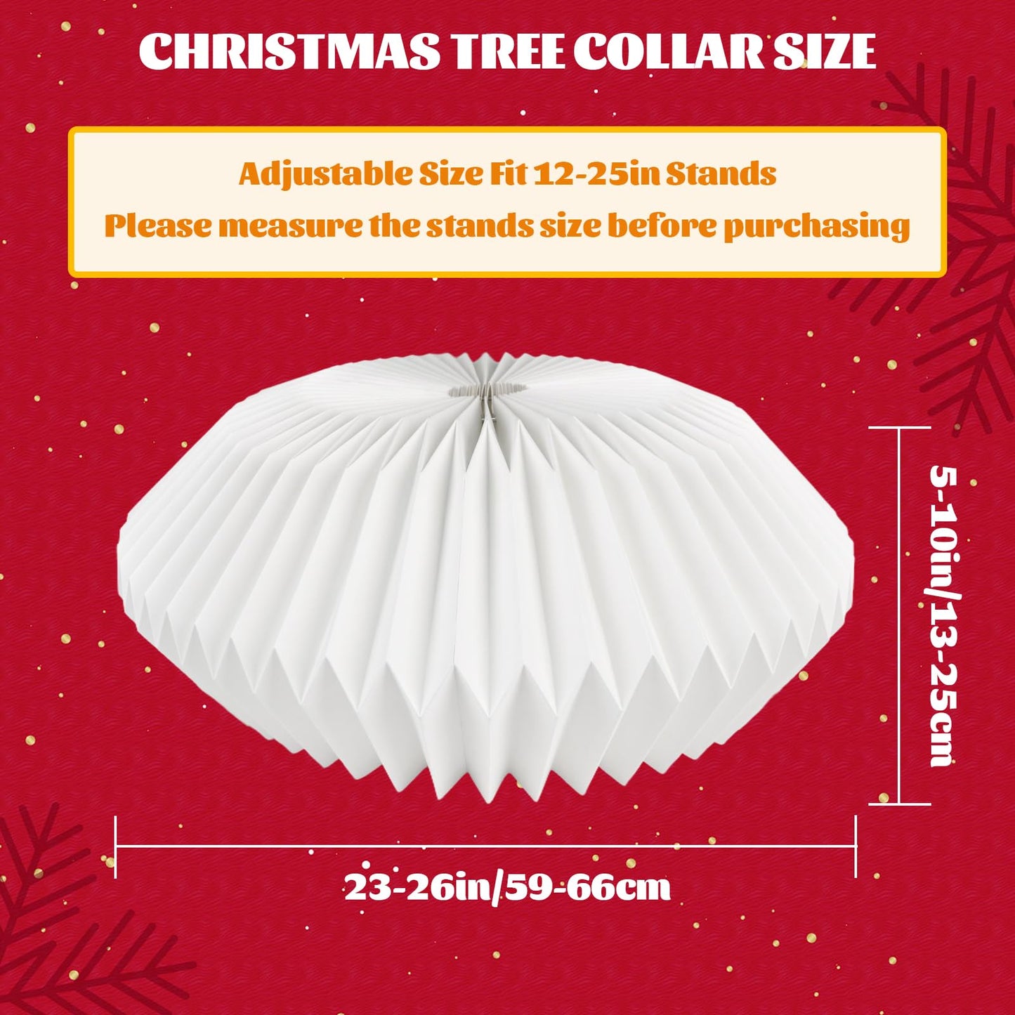 succulentlovers 26 Inch Honeycomb Christmas Paper Tree Collar, White Foldable Christmas Tree Ring Skirt Collar, Paper Basket Stand Box Base Cover Fit for 6ft to 9ft Artificial Trees Holiday Decoration