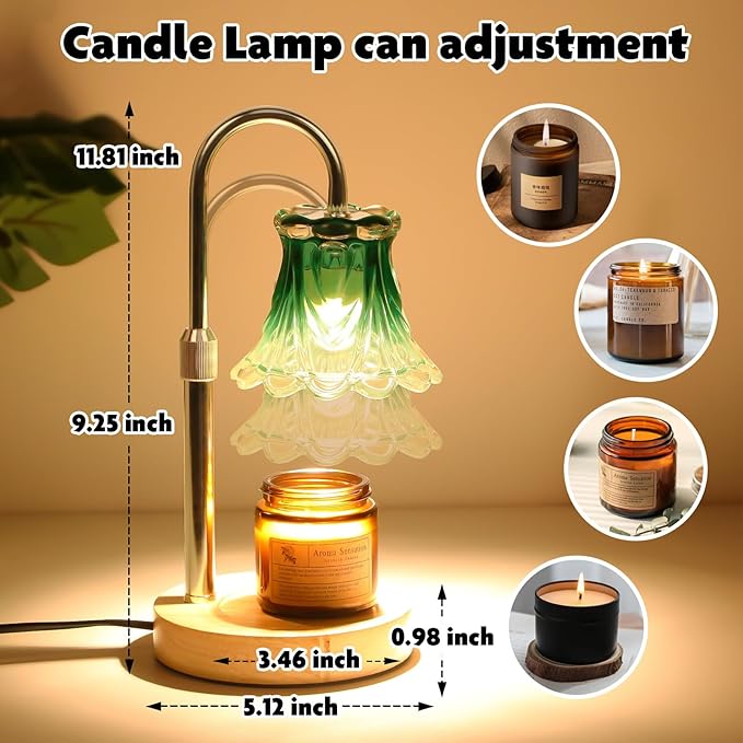GEEZO Fragrance Candle Warmer Lamp，Electric Candle Warmer with Timer & Dimmer，Mom Christmas Birthday Gifts for Women, House Warming Gifts New Home Bedroom Decor