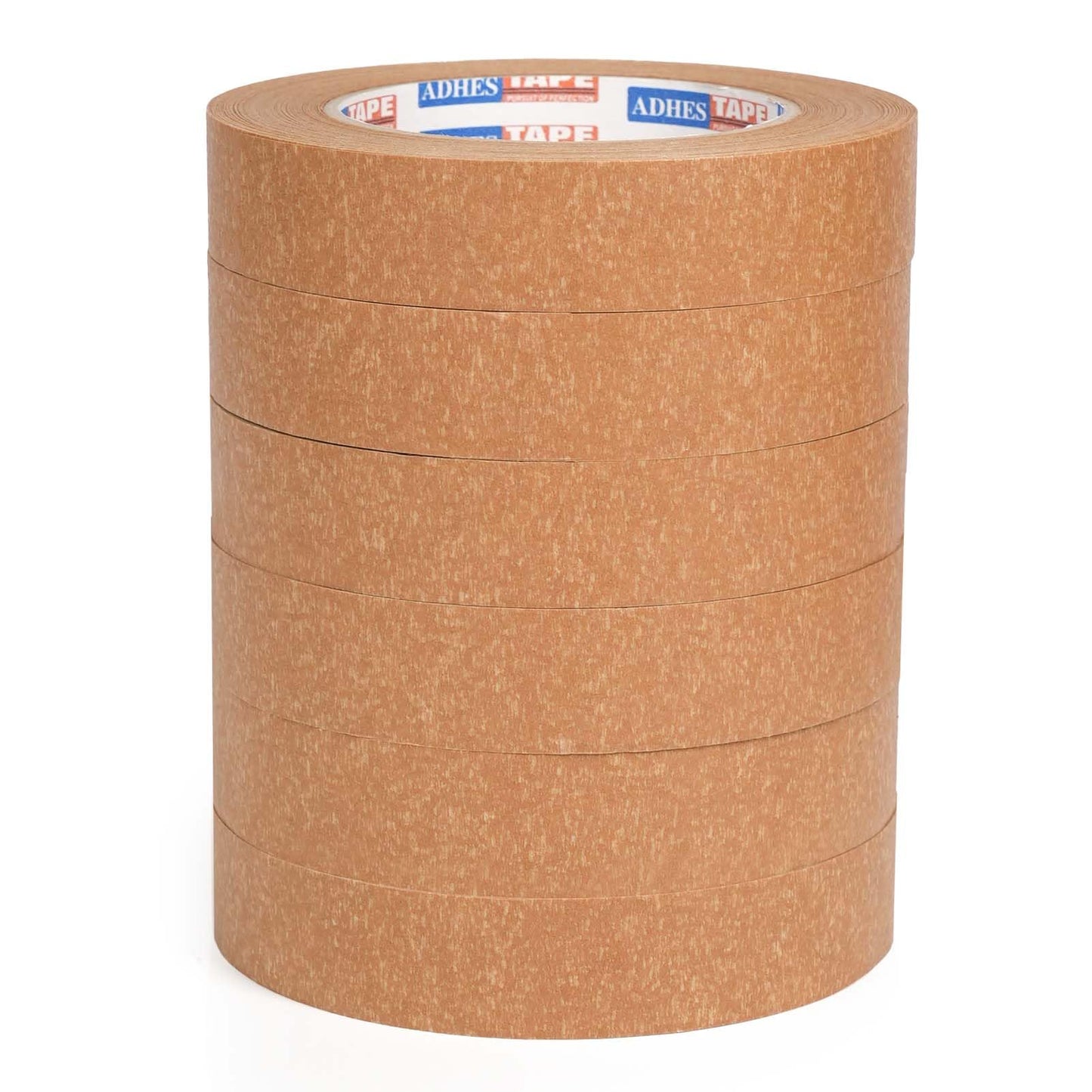 ADHES Kraft Paper Tape 1 Inch x 55 Yards x 6 Rolls, Narrow Packing Tape for Light Duty Sealing, Eco-Friendly Brown Paper Tape, Easy Tear & Writable, for Small Boxes, Labeling & DIY