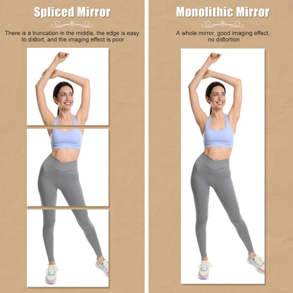 Briwooody 3 Pcs Home Gym Mirror 48'' x 24'' Large Frameless Full Length Body Mirror Acrylic Wall Mounted for Yoga, Home Gym, Fitness, Workout, Bedroom, Garage, Dance Studio