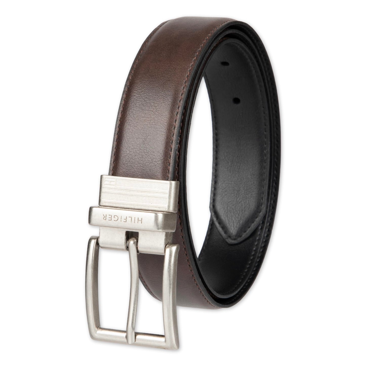 Tommy Hilfiger mens Reversible Belt, Brown/Black, 36 US