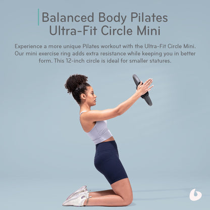Balanced Body Ultra-Fit Circle Mini, Pilates Ring Resistance Trainer, Upper-Body and Leg Workout Equipment, Leg Exercise Equipment, Pilates Equipment for Home or Studio Use, 12-Inch Diameter