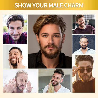 Beard Growth Oil With Biotin Caffeine, Stimulate Beard Growth Serum For Facial Hair Treatment, Promote Hair Regrowth For Men Full Longer Masculine Thick Male Beard Gift