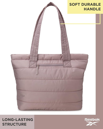 Reebok Womens Tote Bag - Lightweight Carry On Puffer Quilted Tote Bag for Travel Work Travel and Daily Essentials, Size One Size, Beatrice Latte