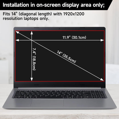 14 Inch 1920x1200 (16:10) Aspect Ratio Laptop Privacy Screen Filter, Anti Blue Light Glare & Anti Scratch Computer Privacy Shield, Not for 14" with 1920x1080P Laptops