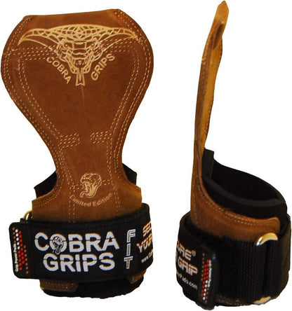 Cobra Grips FIT Leather Weight Lifting Gloves - Heavy Duty Straps for Deadlifts | Adjustable Neoprene Padding