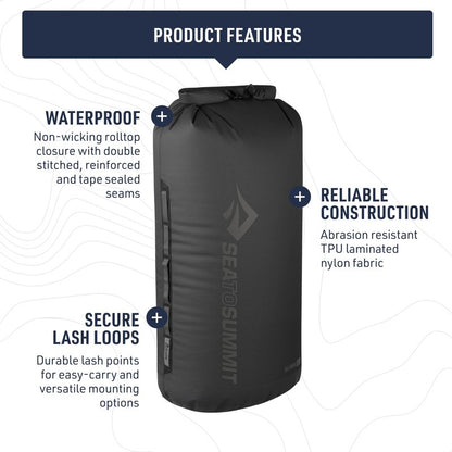 Sea to Summit Big River Dry Bag, Heavy-Duty Dry Storage, 13 Liter, Jet Black