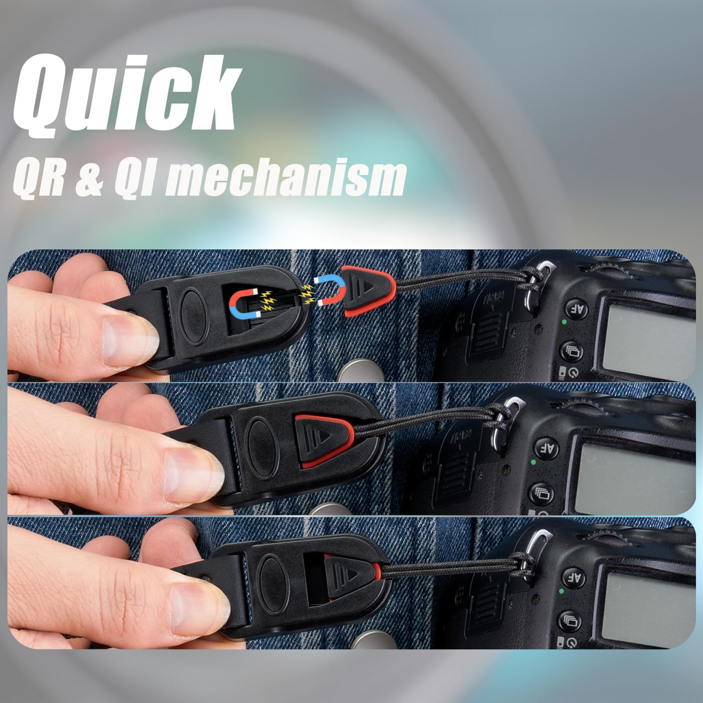 VKO Camera Strap Wrist,QD Quick Release Adjust Lanyard Wristband strap for Photographers SLR DSLR Digital Mirrorless Camera(Black)