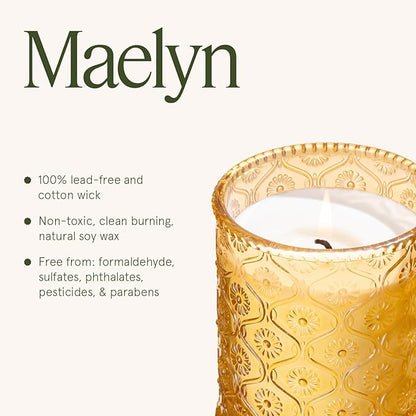 LA JOLIE MUSE Amber and Sandalwood Scented Candle | Santal Himalayen Candle | 6oz Luxury Soy Candle | Clean Burn & Long-Lasting | Gift-Ready for Hosts & Gatherings | Elegant Home Décor