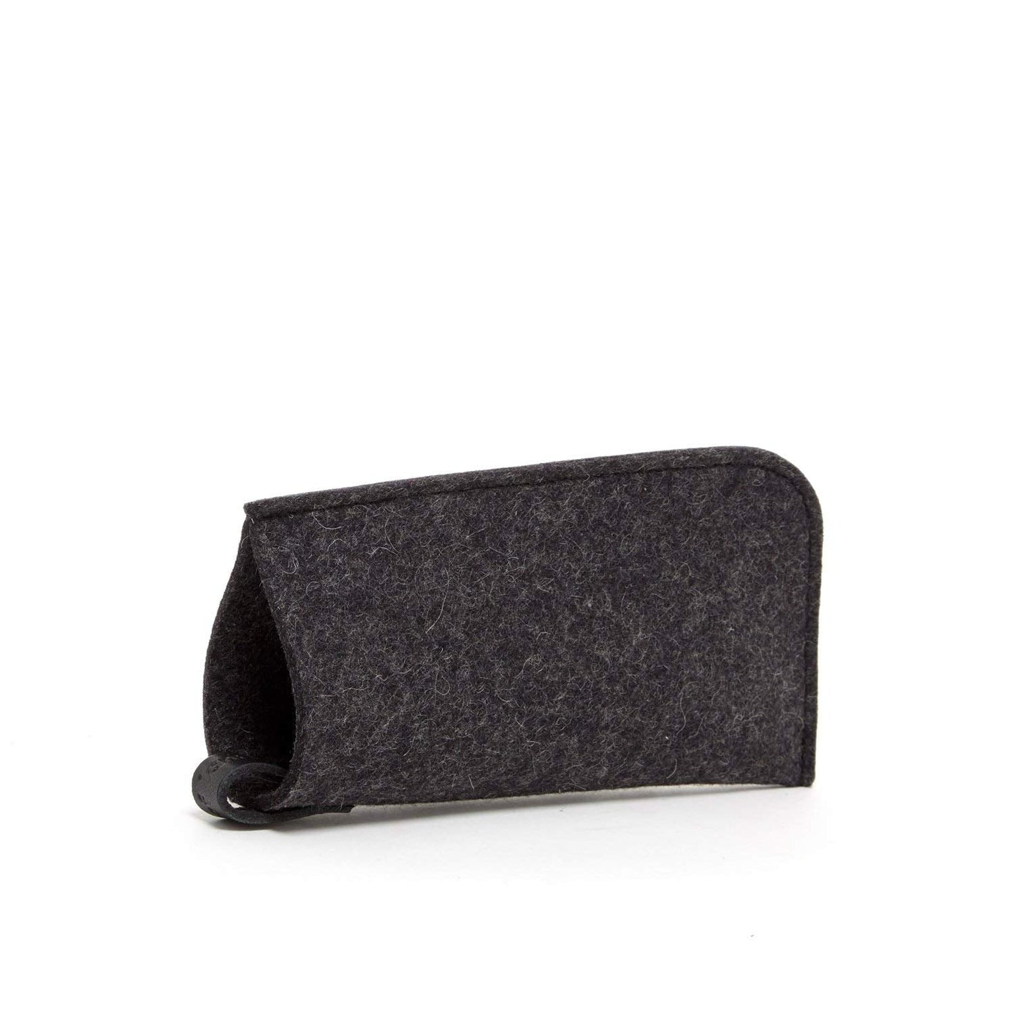 Graf Lantz Eyeglass Sleeve - 100% Merino Wool and Leather - Protective, Scratch Free Material (Charcoal)